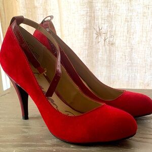 American Rag Red Suede Heels Shoes Sz 8